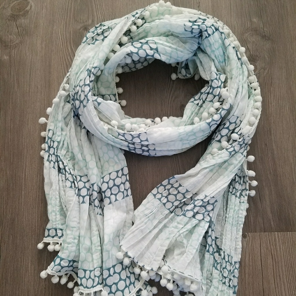 Ann Taylor Pompom Scarf